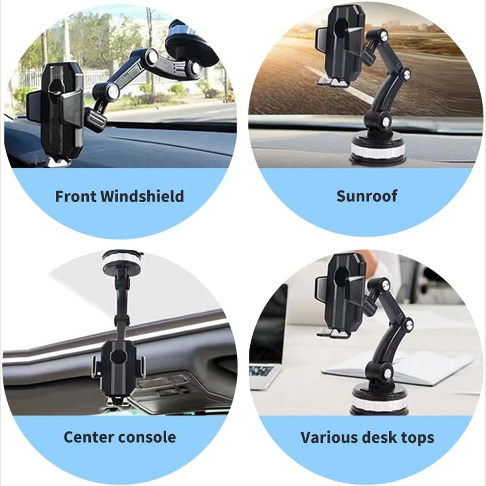 360° Adjustable Suction Cup Car Phone Holder in arabic